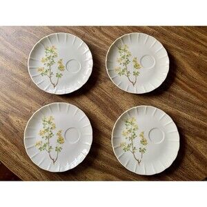 Set of 4 Yorktown Toscany Collection Floral Snack Plates Fine China Japan 1970s